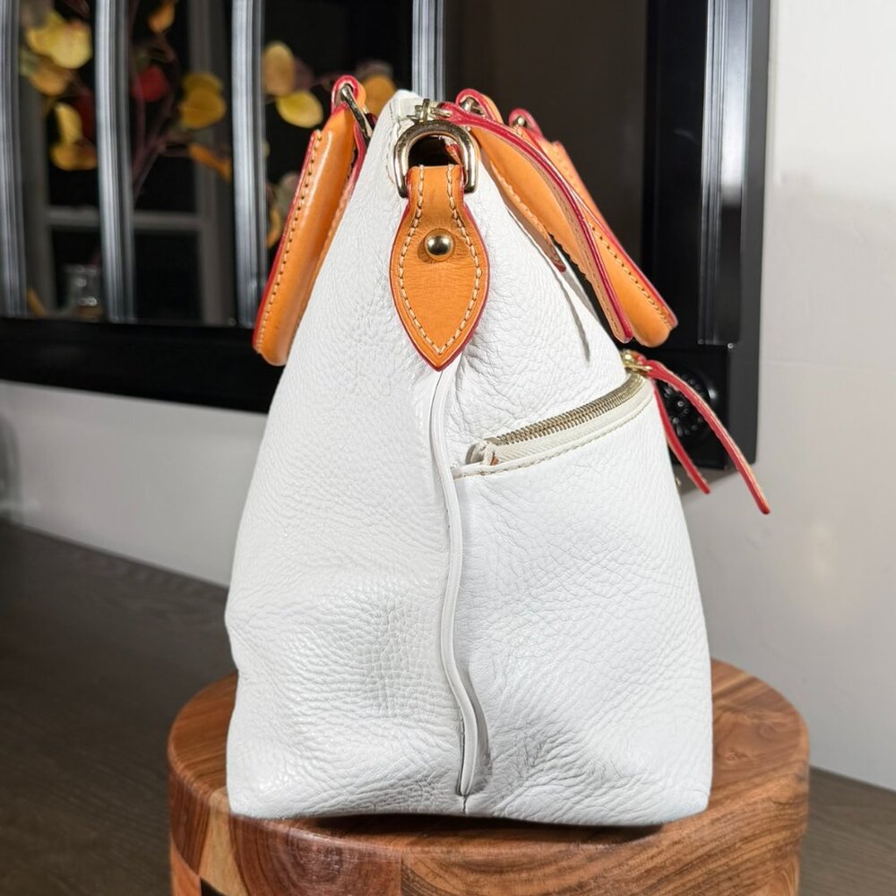 Dooney & Bourke Dillen Double Pocket Satchel — White  comes with Strap - Picture 5 of 15